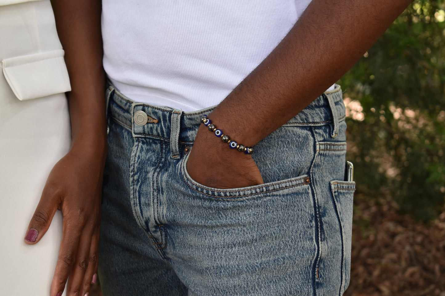 Evil eye-black onyx bracelet