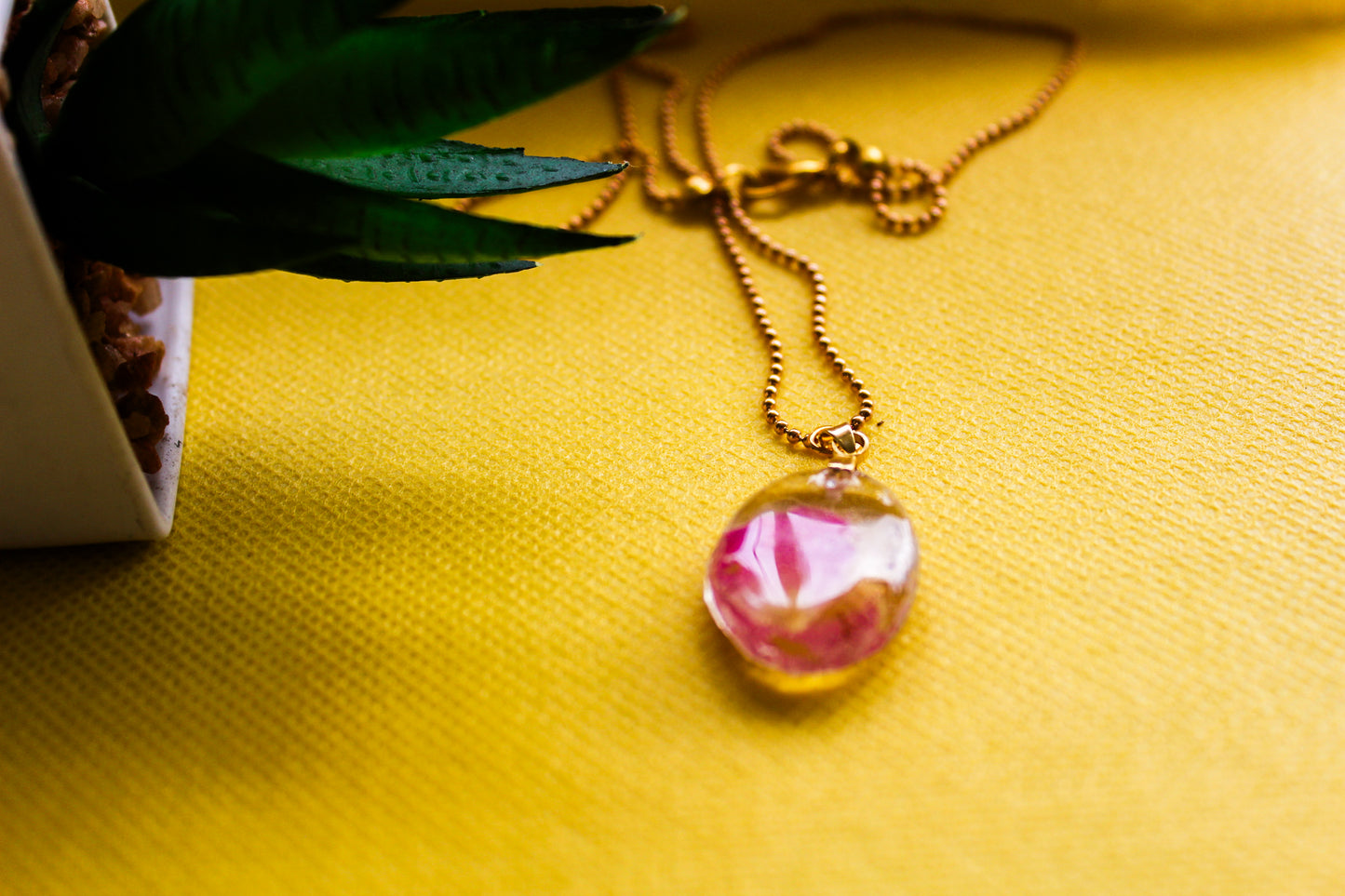 Pink Rose Petal Pendant~O