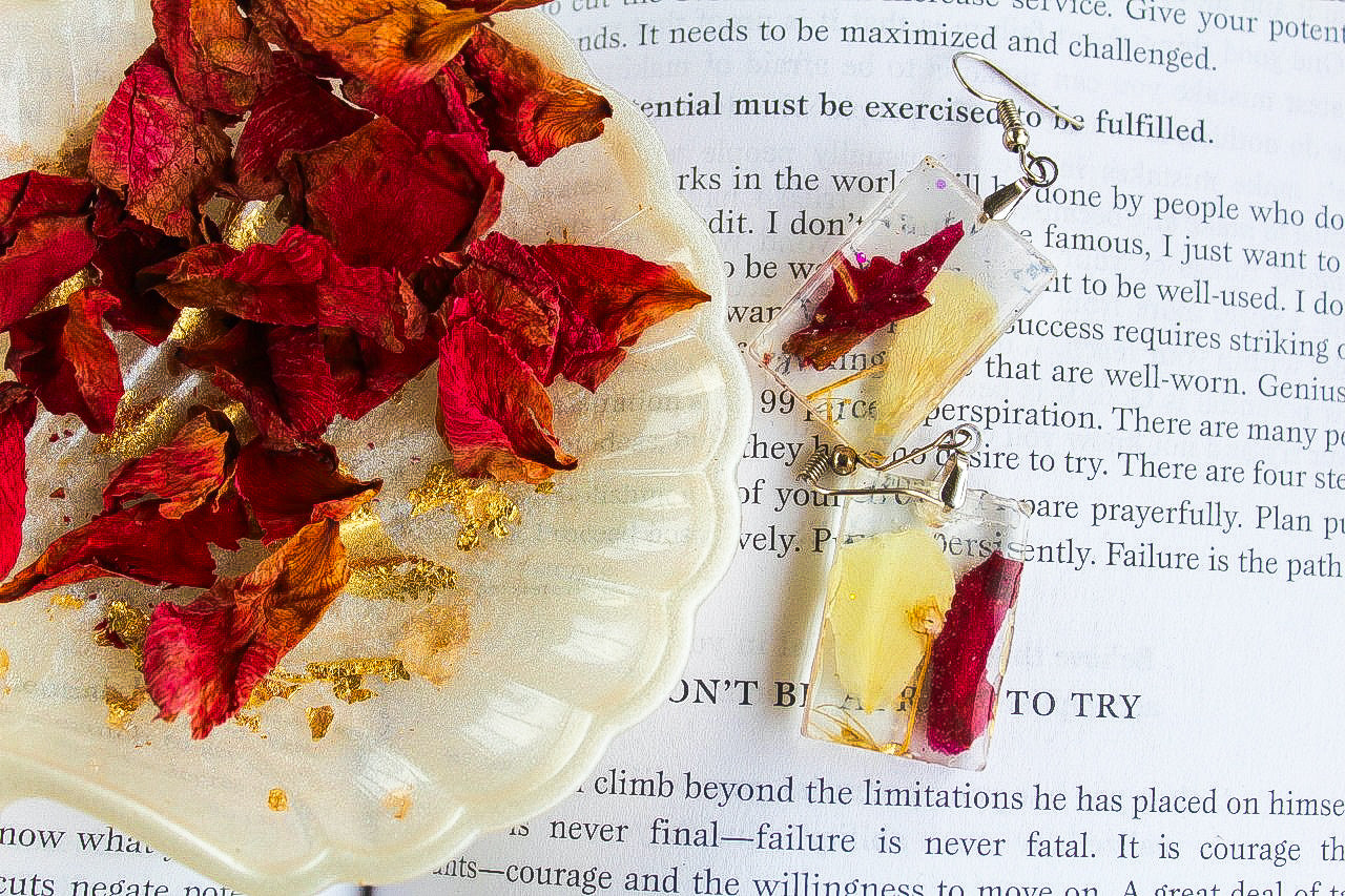 Rosella Bloom Resin Earrings