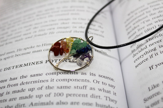 Tree of Life 7 Chakra Gemstone Necklace