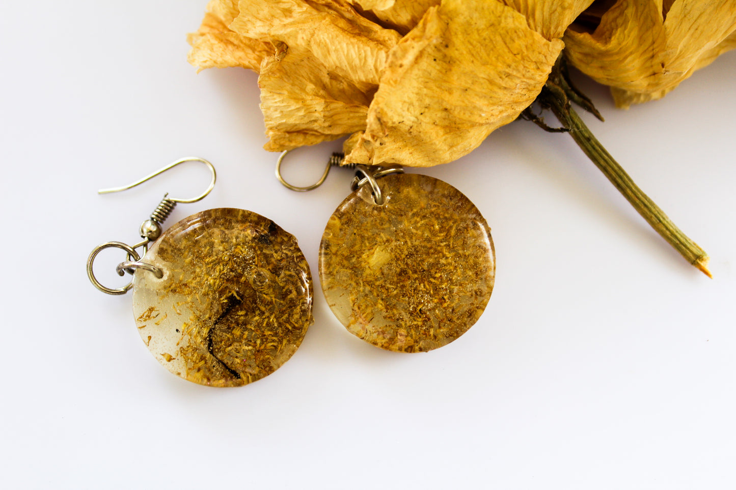 Chamomile Serenity Round Earrings