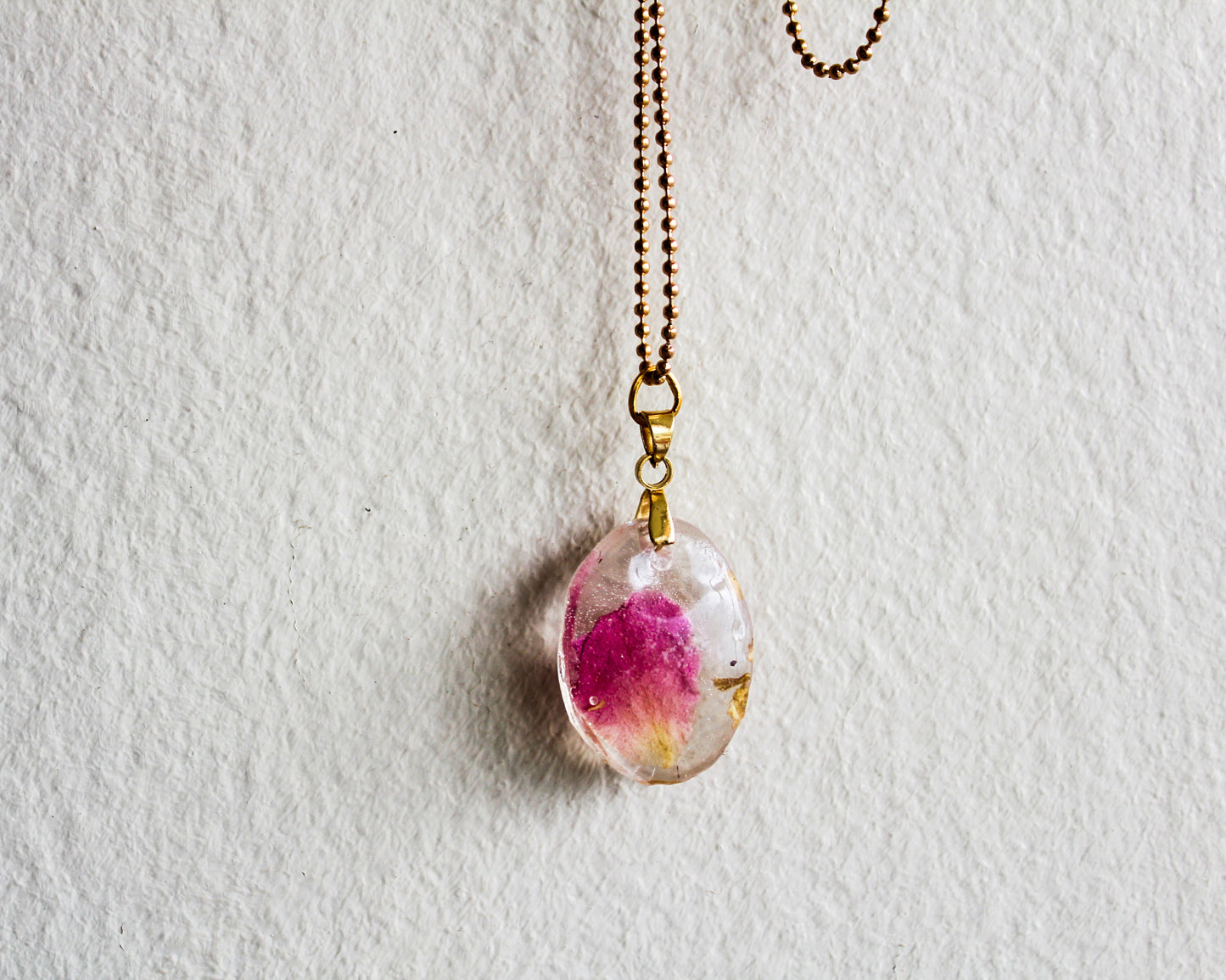 Pink Rose Petal Pendant~O