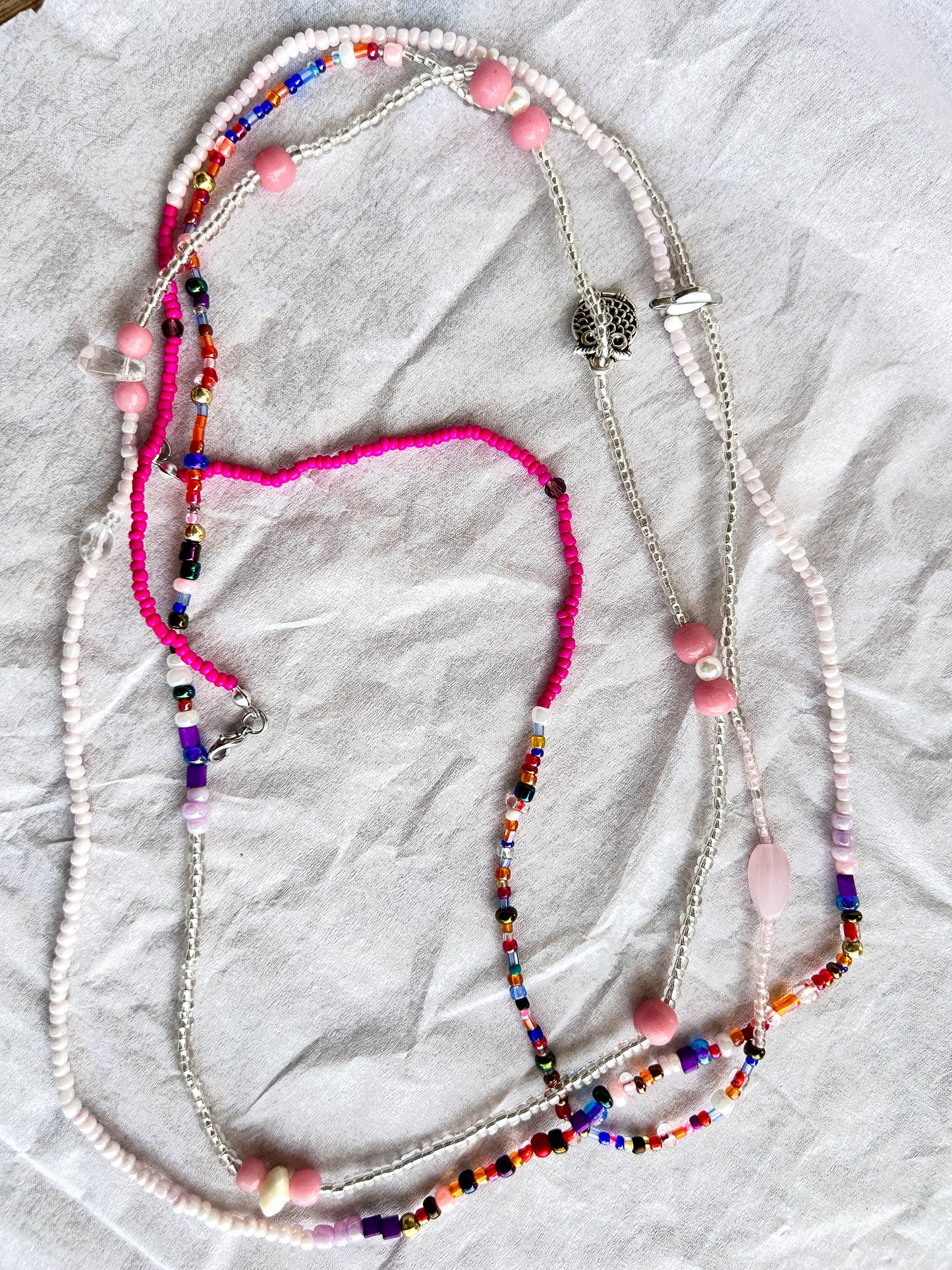 Shades of pink waist bead/neckpiece