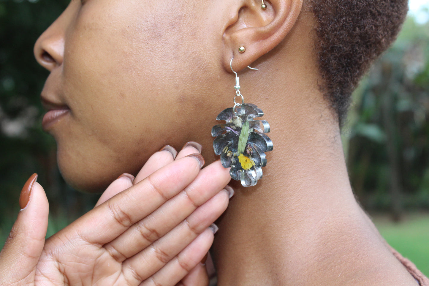 Verdant Bloom Resin Earring collection