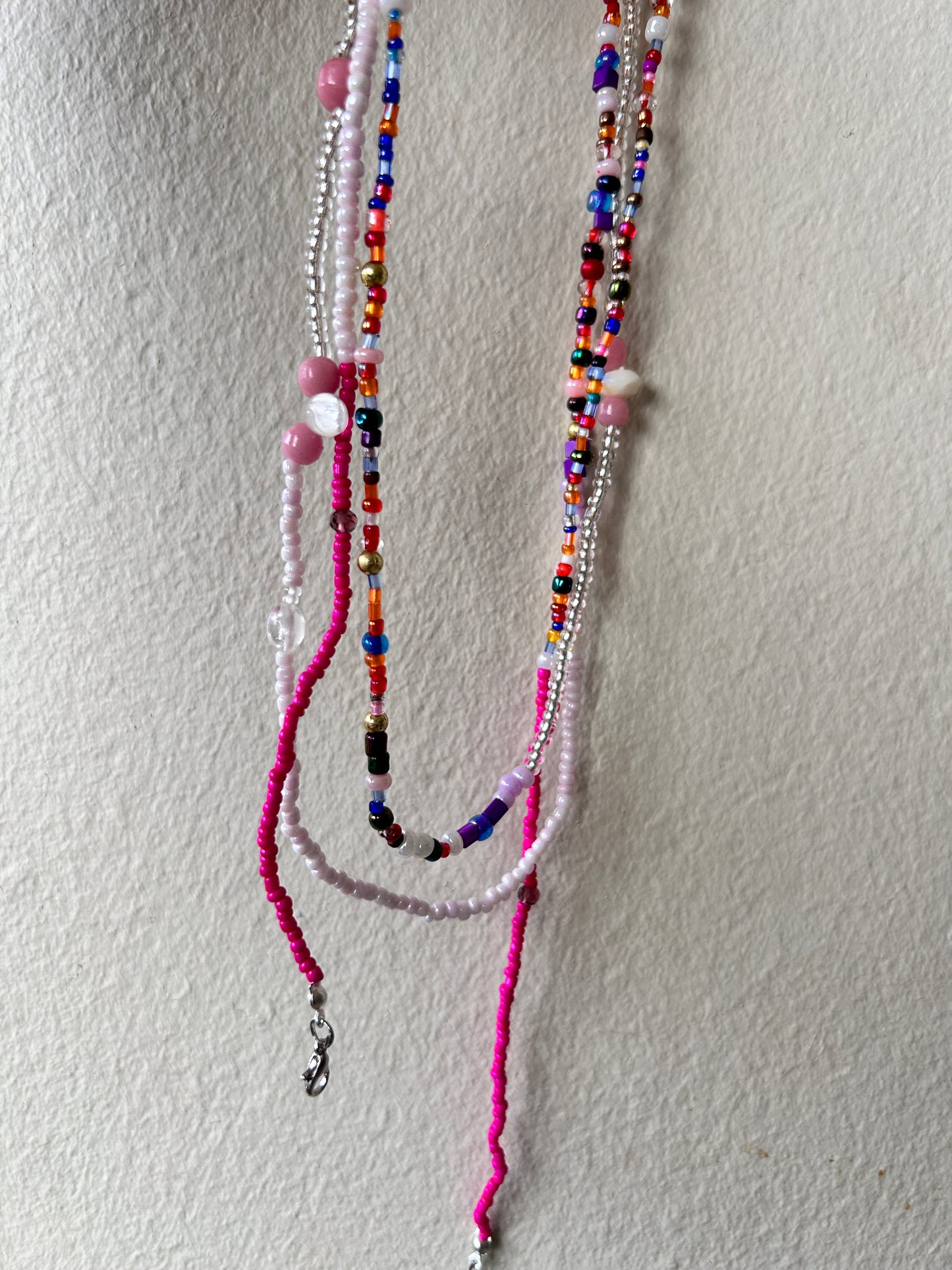 Shades of pink waist bead/neckpiece