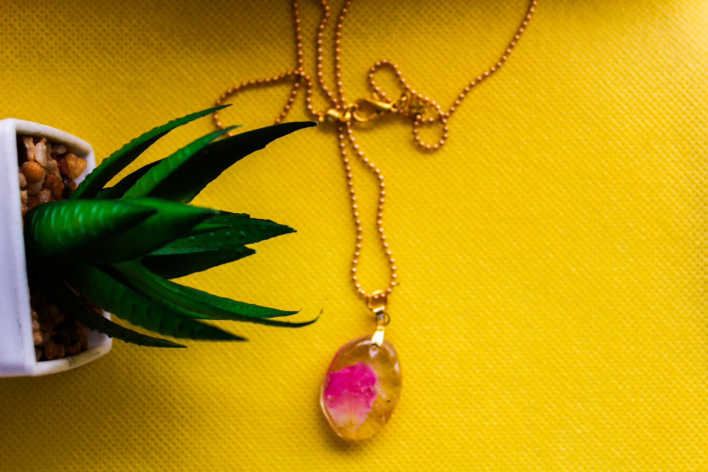 Pink Rose Petal Pendant~O