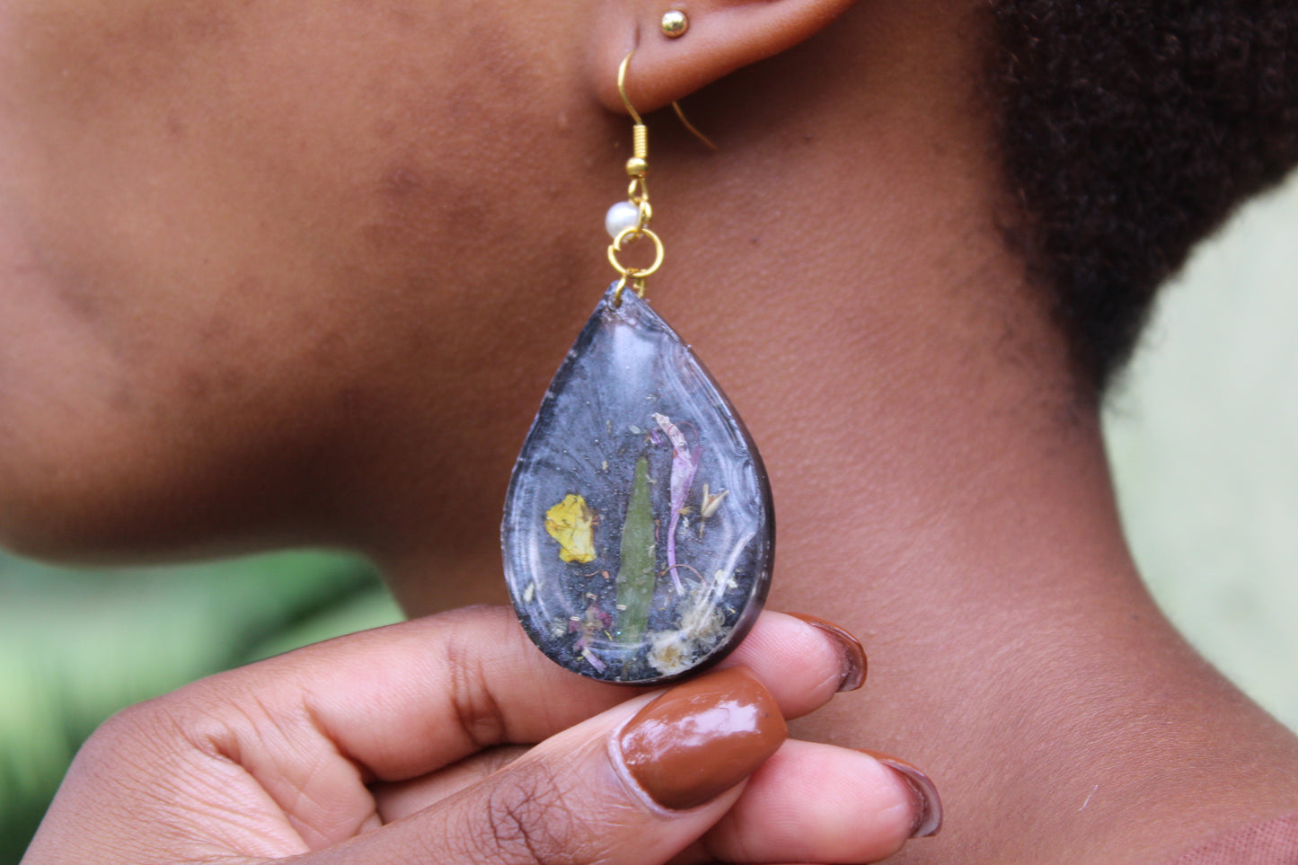 Verdant Bloom Resin Earring collection