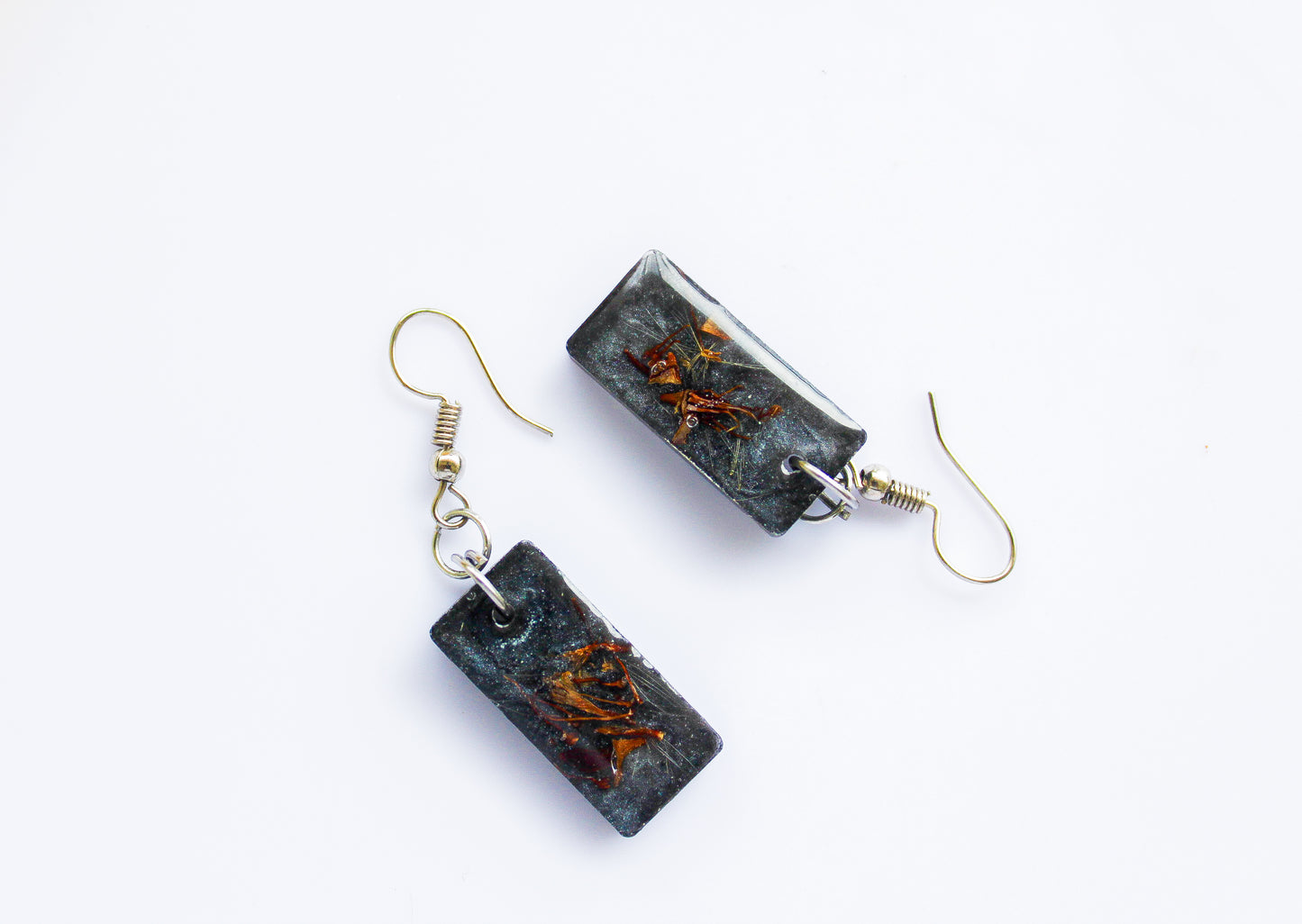 Noir Blossom Rectangle Earrings