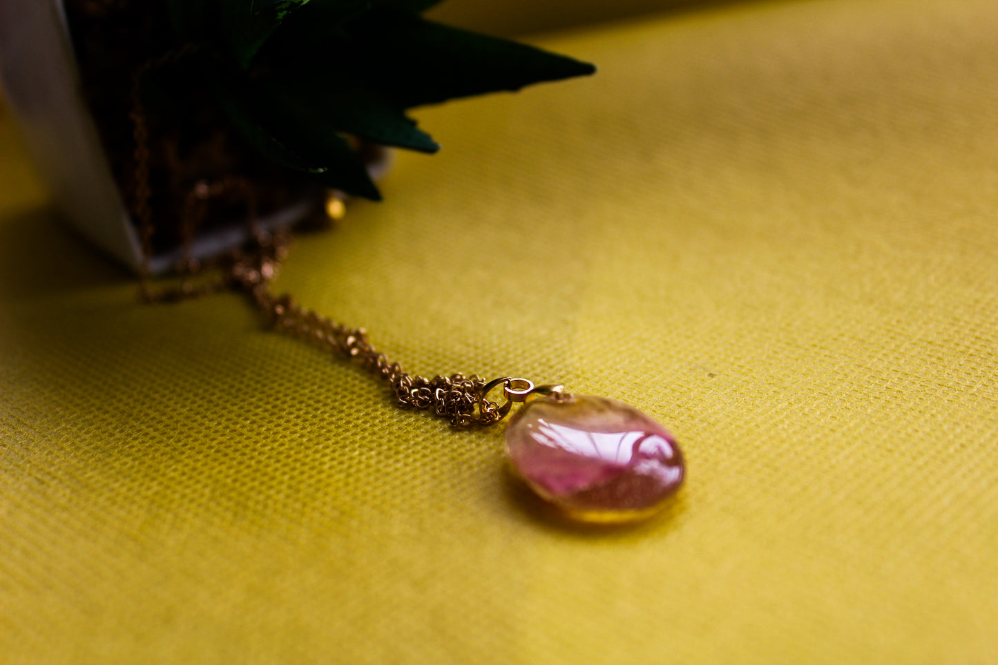 Pink Rose Petal Pendant~O