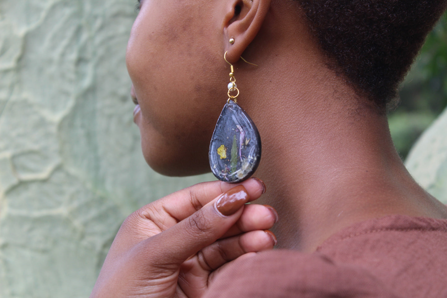 Verdant Bloom Resin Earring collection