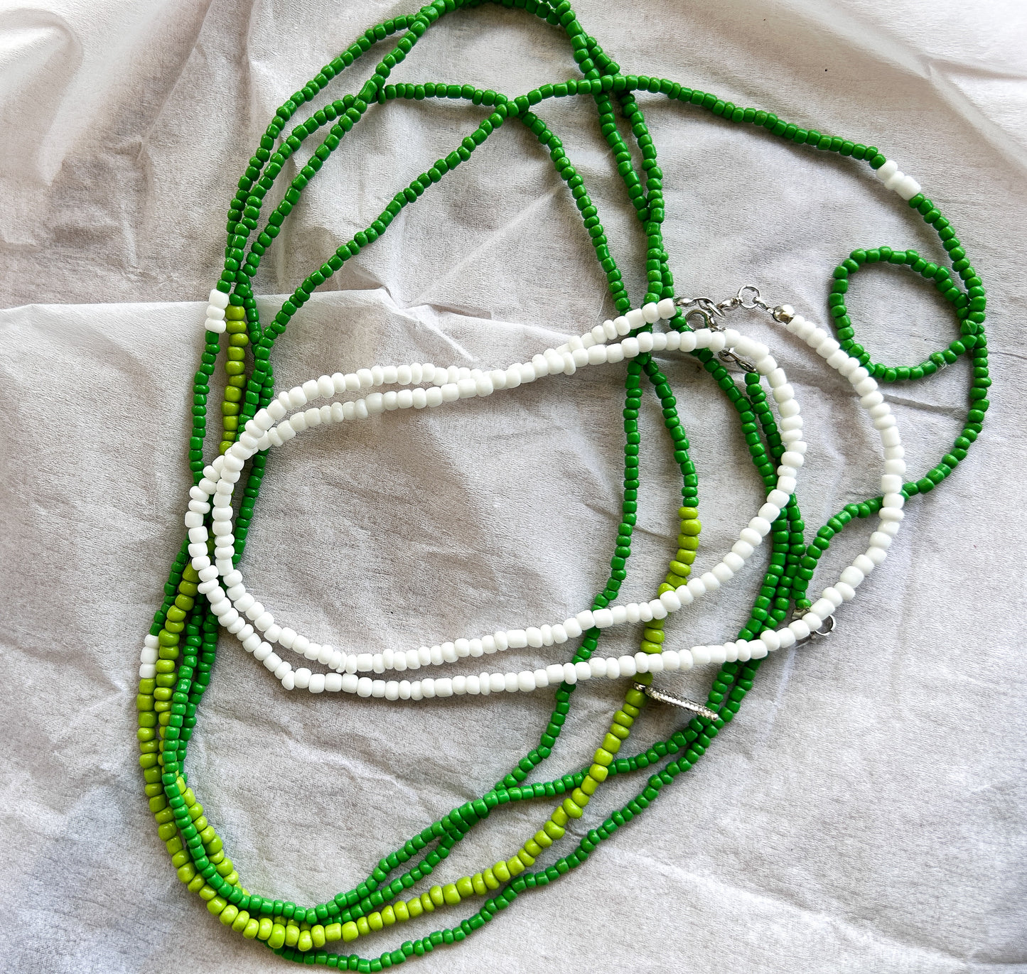 Shades-of-Green Waist Beads