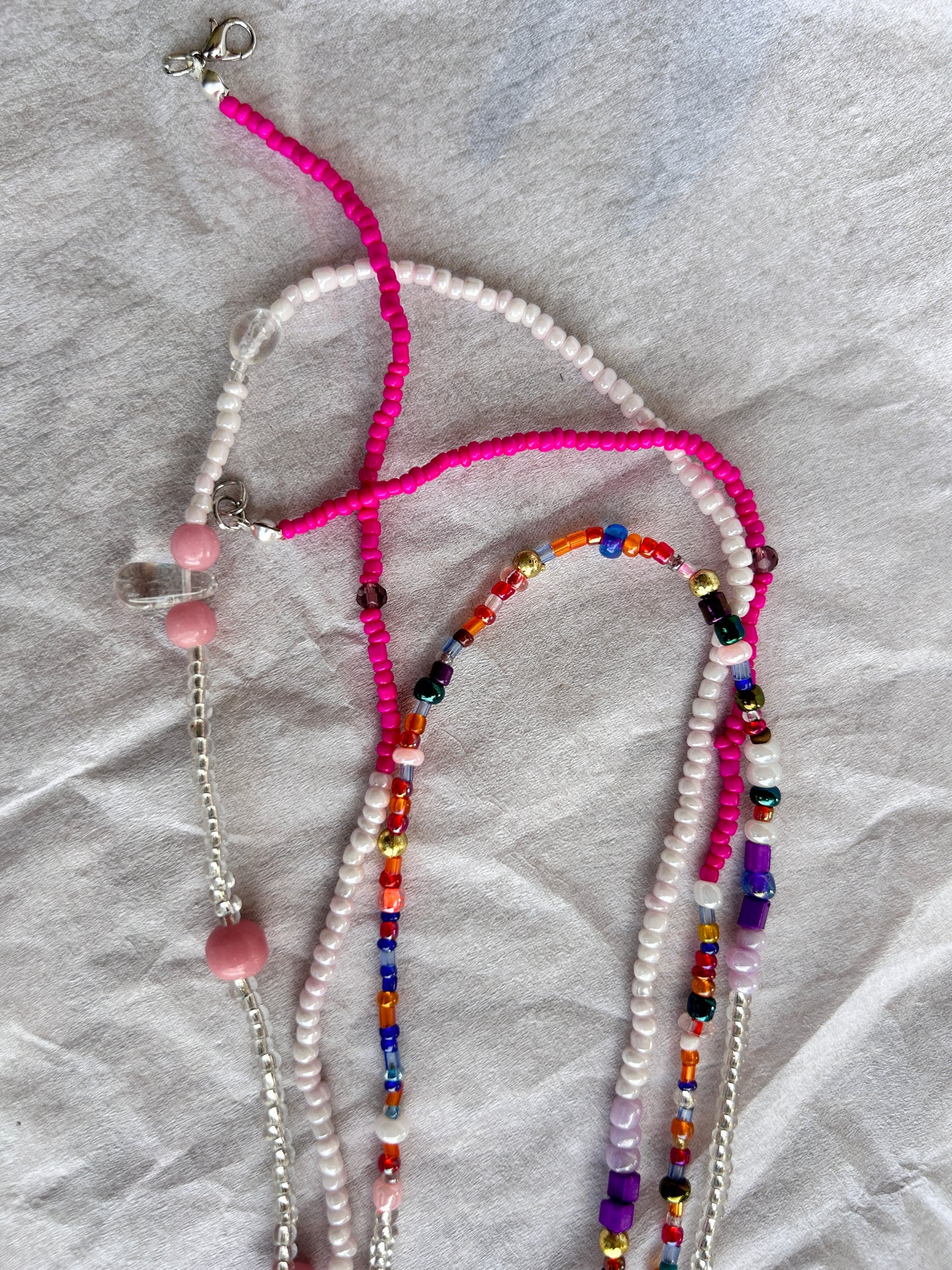 Shades of pink waist bead/neckpiece