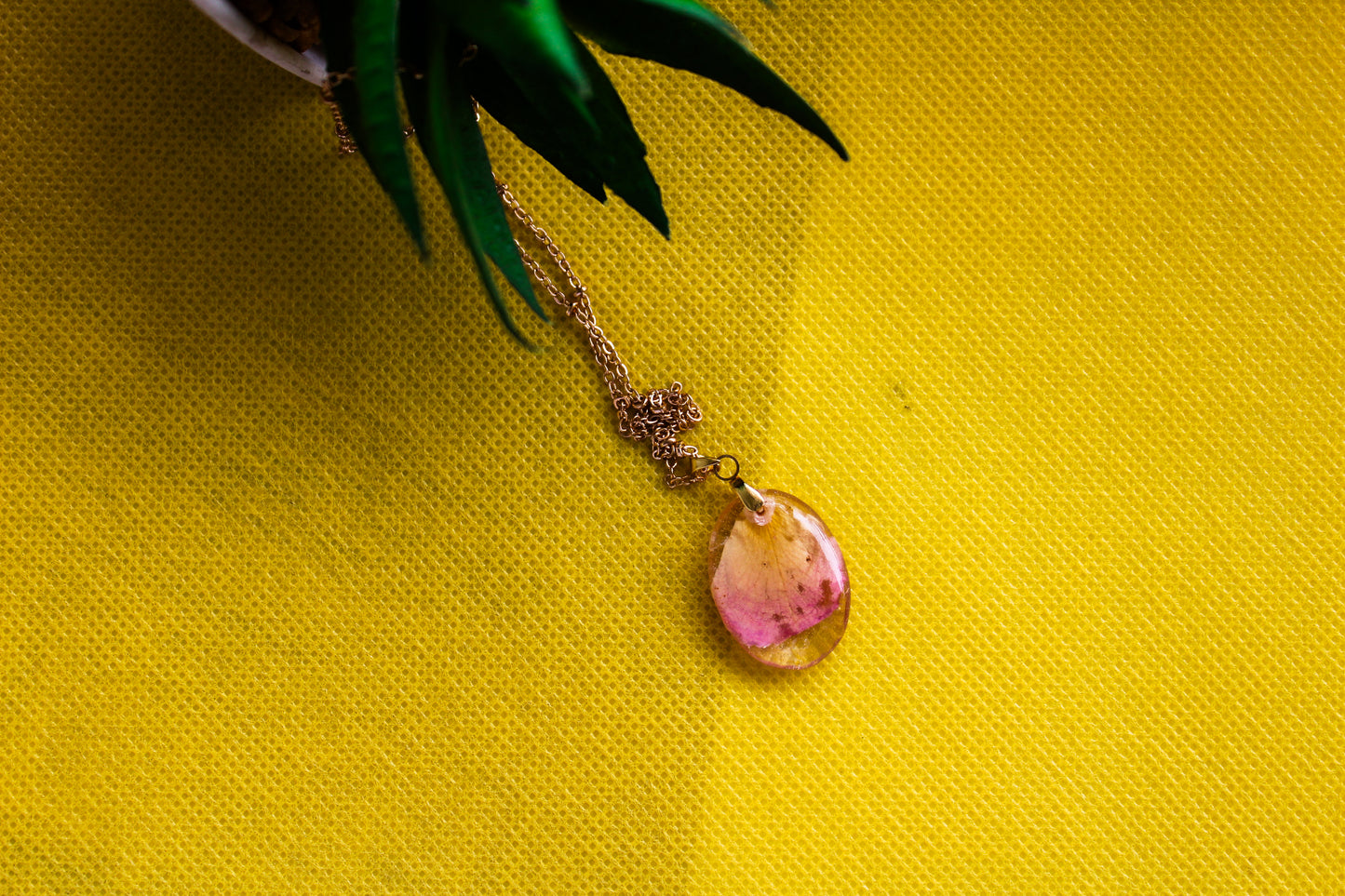 Pink Rose Petal Pendant~O