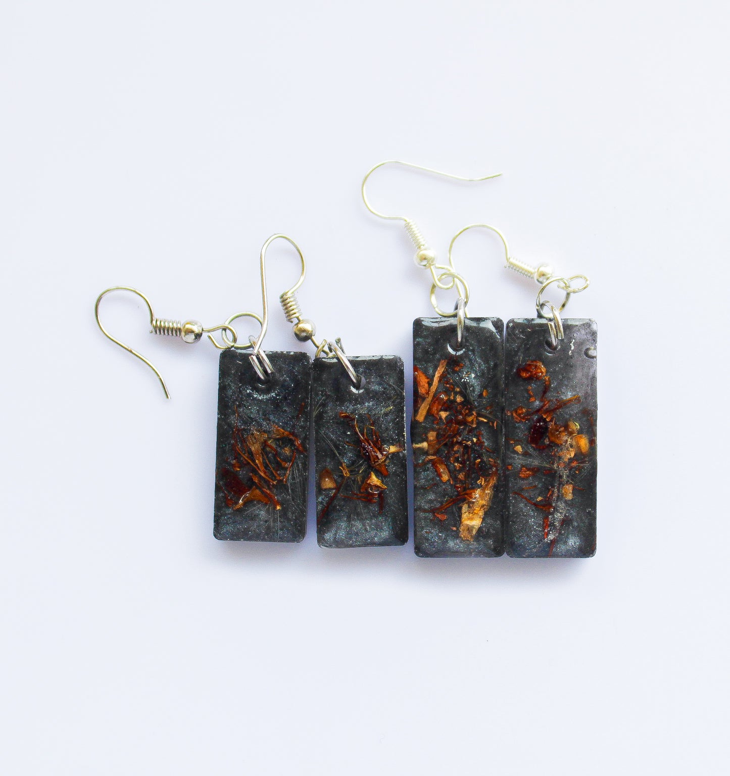 Noir Blossom Rectangle Earrings