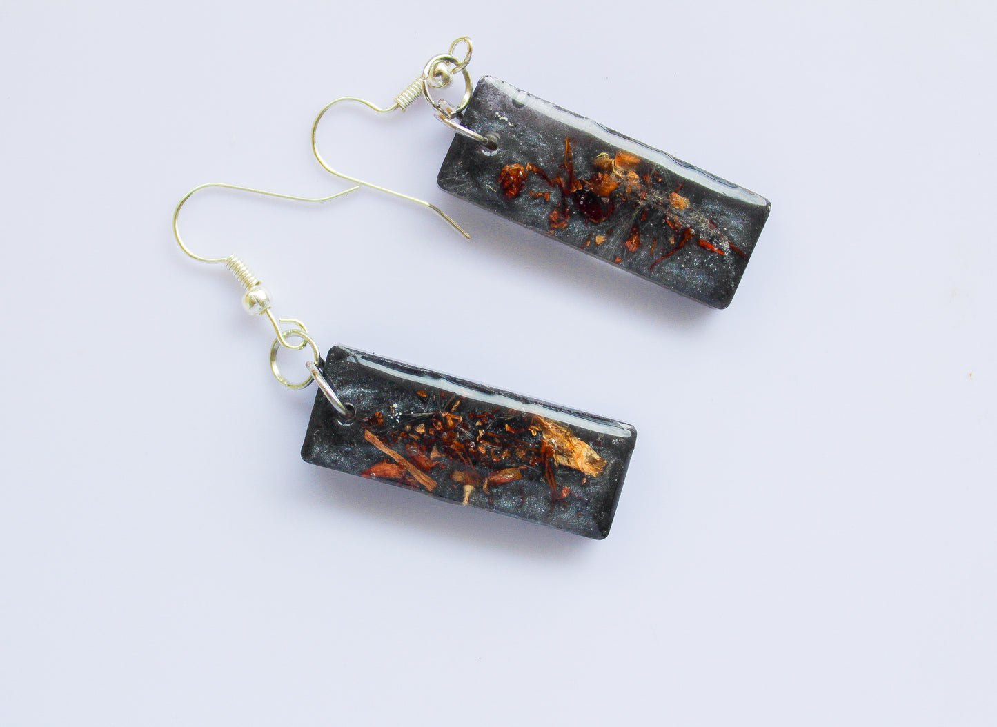 Noir Blossom Rectangle Earrings