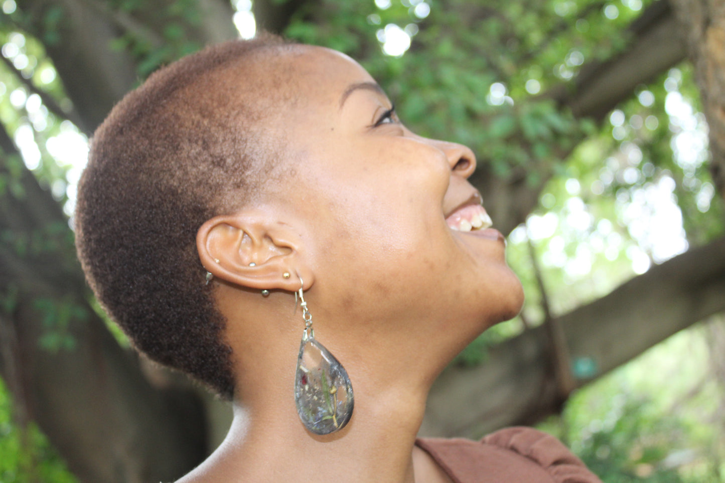 Crimson Bloom Resin Earrings Collection