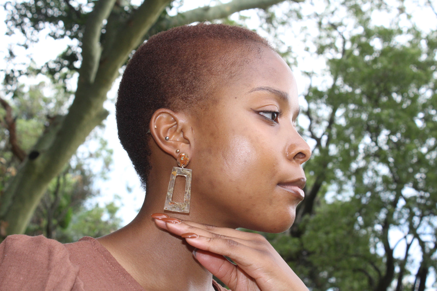 Tea Essence Two-Step Earrings