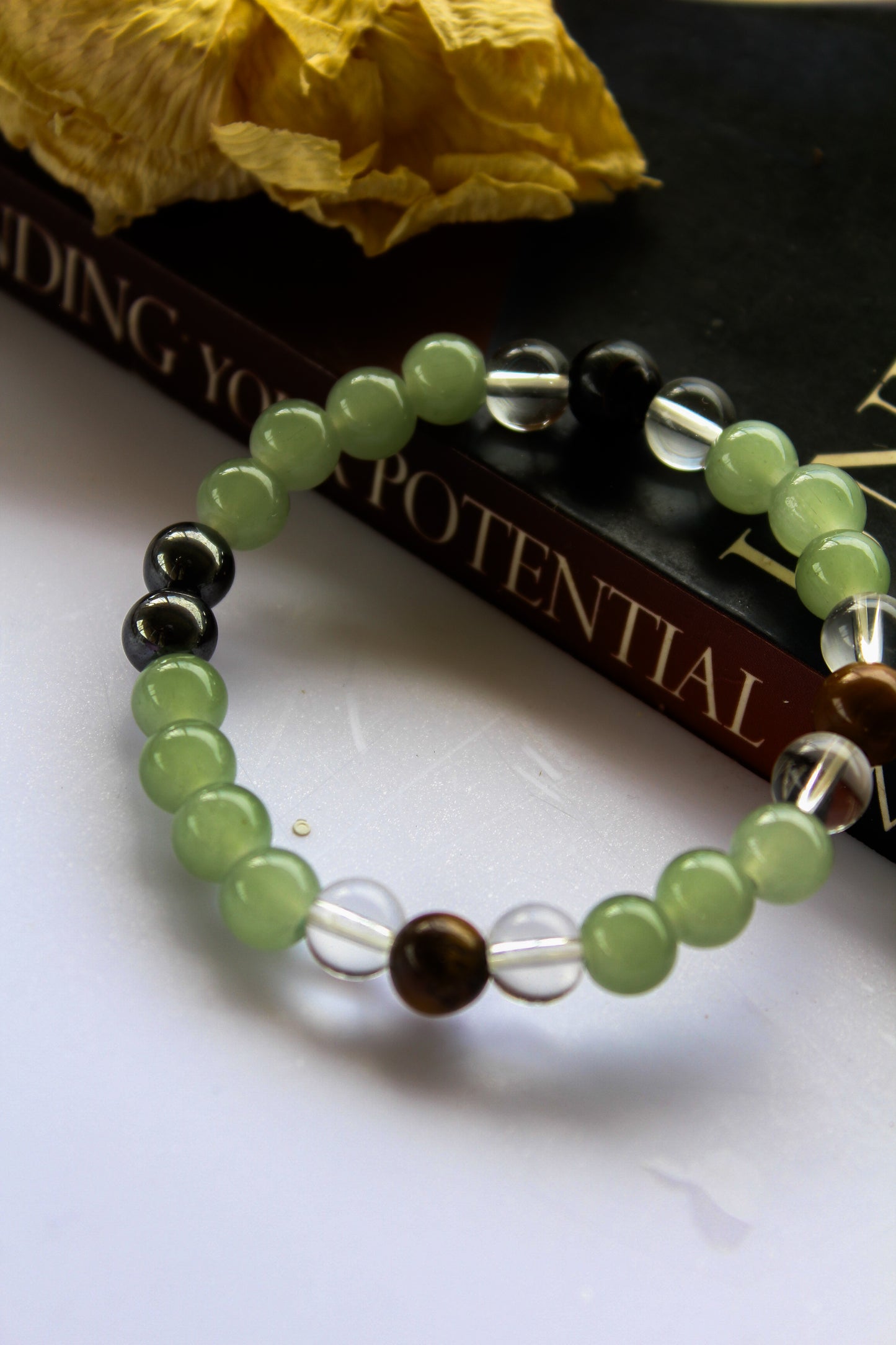 8mm Citrine Green Aventurine Tiger Eye Hematite Bracelet