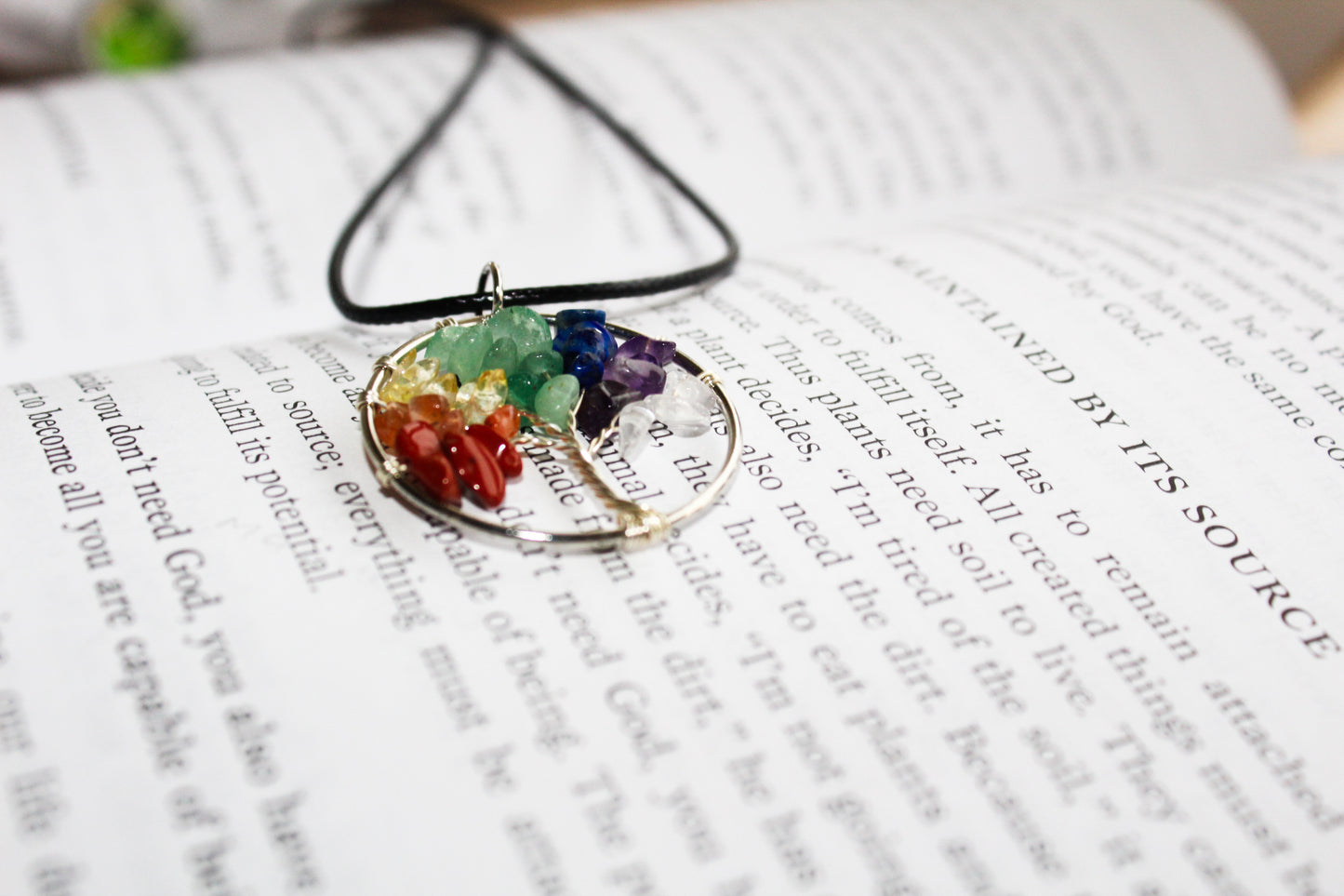 Tree of Life 7 Chakra Gemstone Necklace