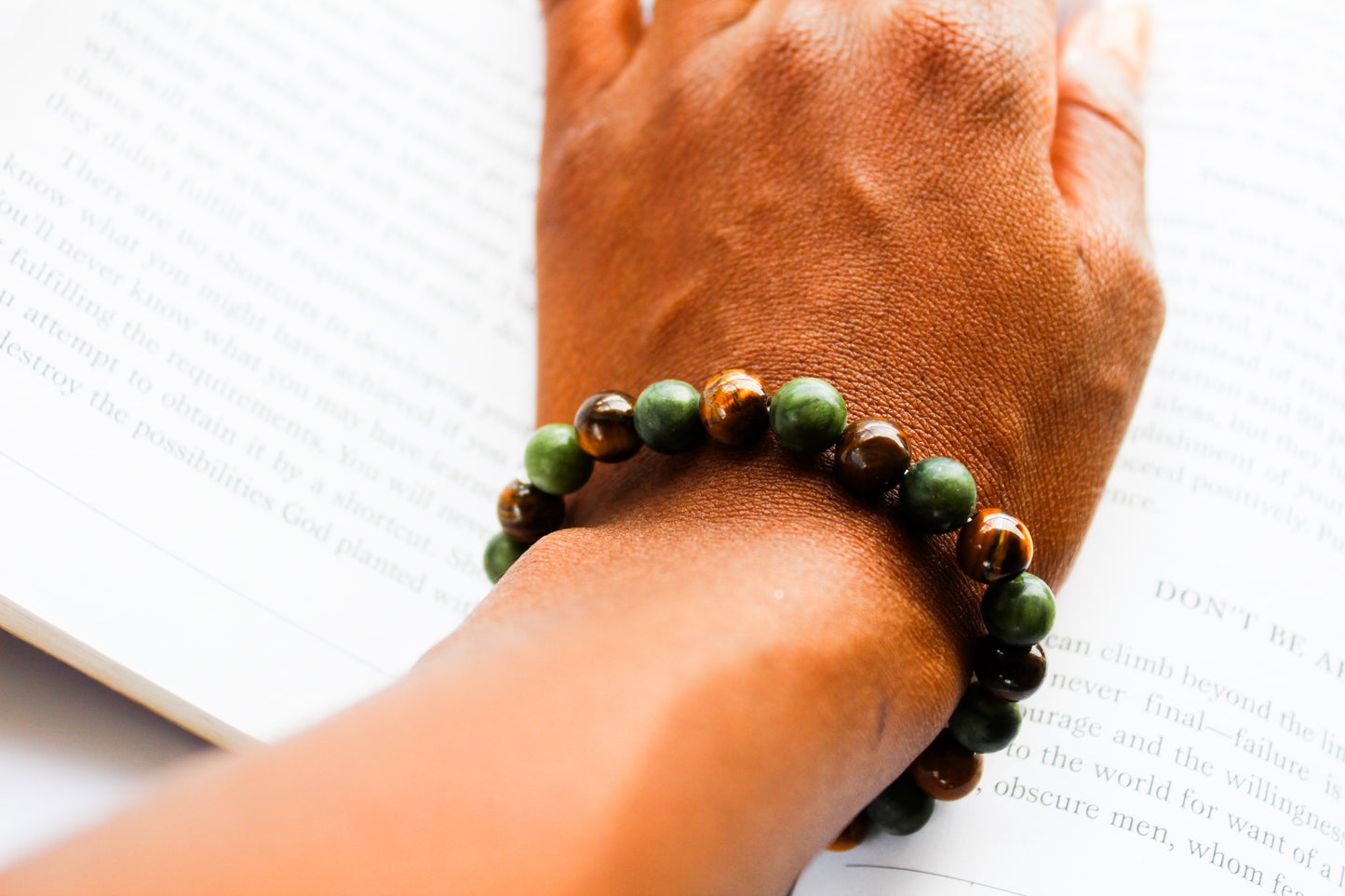 Tiger Eye and Jade beads