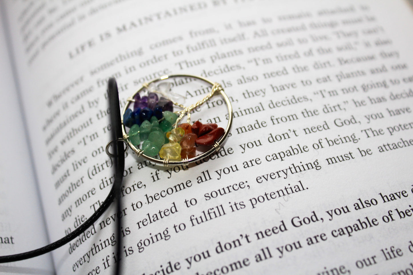 Tree of Life 7 Chakra Gemstone Necklace