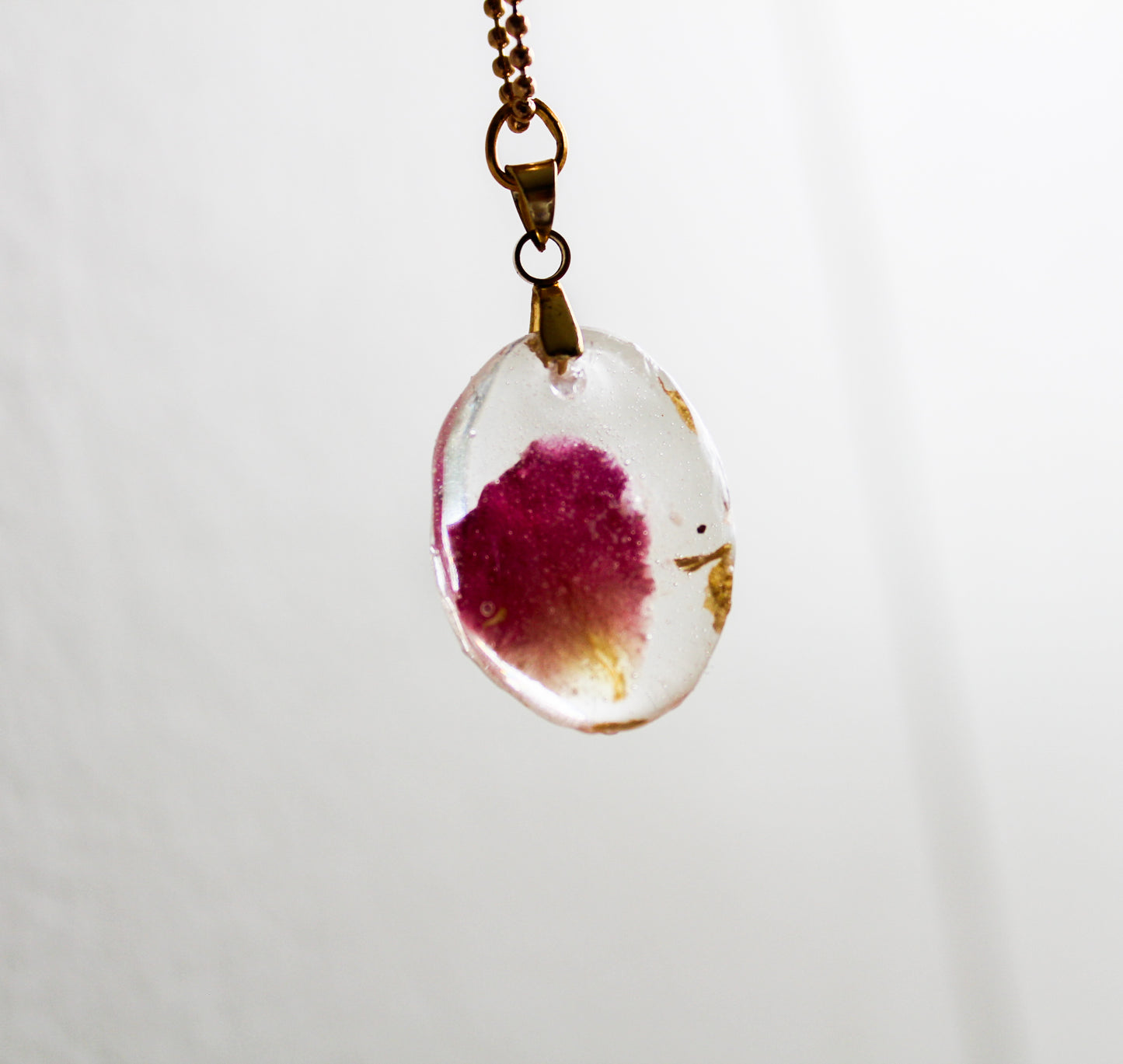 Pink Rose Petal Pendant~O