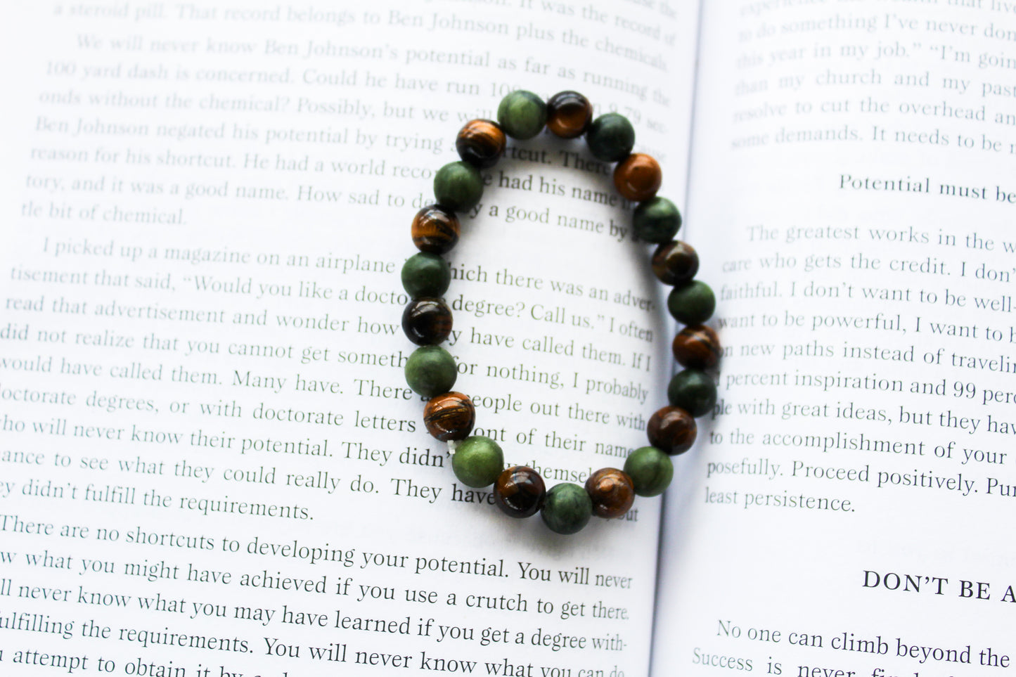 Tiger Eye and Jade beads