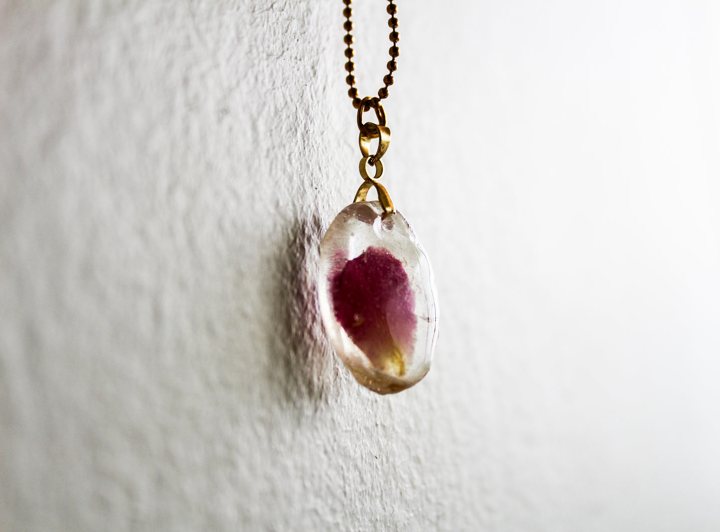 Pink Rose Petal Pendant~O